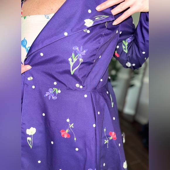 Elegant Purple Floral Dress - Picture 4 of 9